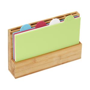 4 planches plastique plus support et porte couteaux bambou