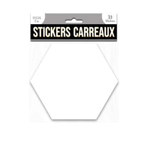 4 stickers effet marbre blanc 15 x 13 cm