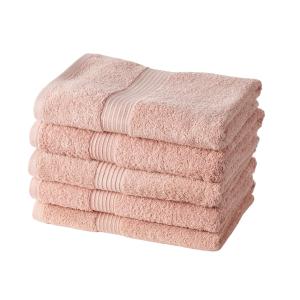 5 draps de bain 70 x 130 cm 100% Coton coloris rose