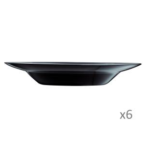 6 assiettes à pâtes noire