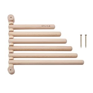 6-Rail Wall Rack Wood Brown 30.5 X 39 X 3.2cm