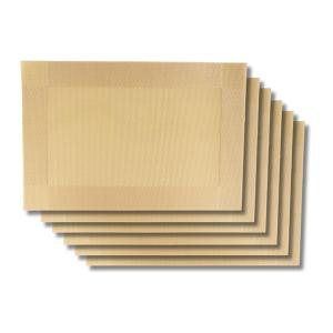 6 Set de table plastique dorée 45 x 31 cm