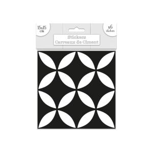 6 stickers carreaux de ciment 15 x 15 cm motif géométrique…