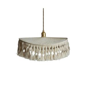 Abat-jour en coton naturel pour suspension crème 45 x 45
