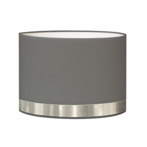 Abat-jour pour chevet rond gris jonc aluminium D: 25 x H: 20
