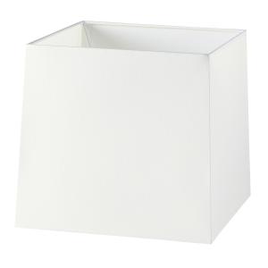 Abat-jour rectangle en coton blanc, H: 23cm