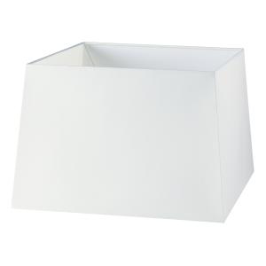 Abat-jour Rectangle en coton blanc, H: 27cm