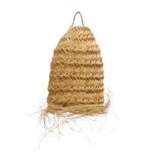 Abat-jour tube fibre de palmier osier naturel 28 x 28
