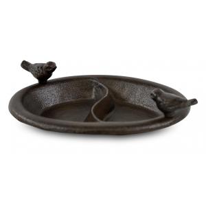 Abreuvoir 2 Oiseaux Fonte Marron 25.5x17x7cm - Décoration d…