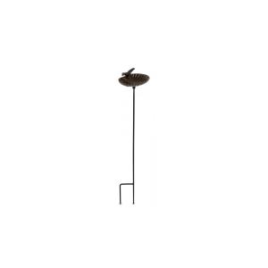 Abreuvoir Oiseau sur Pied Fonte Marron 15.5x14x78cm