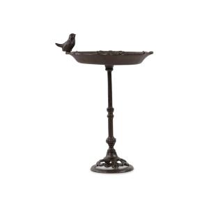 Abreuvoir Oiseau sur Pied Fonte Marron 27.5x19x39cm - Décor…