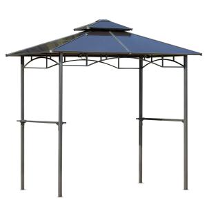 Abri barbecue steakhouse 2 étagères aluminium métal noir po…