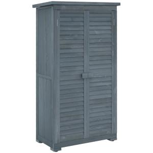 Abri de jardin 2 étagères en bois gris