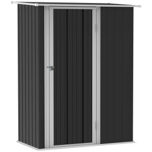 Abri de jardin porte verrouillable acier galvanisé gris fon…