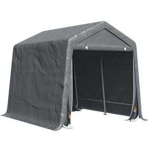 Abri de jardin portes zippées métallique gris foncé