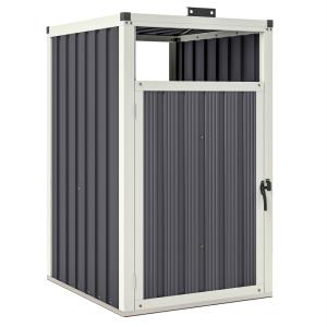 Abri poubelle 240l couvercle relevable acier galvanisé gris…