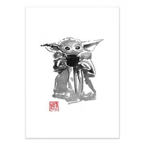 Affiche 30x40 cm - Baby Yoda - Pechane Sumie