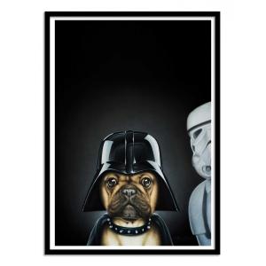 Affiche 30x40 cm et cadre noir - Dog Vador - Alexandre Gran…