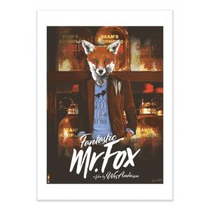 Affiche 30x40 cm et cadre noir - Fantastic Mr Fox -  Joshua…