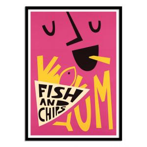 Affiche 30x40 cm et cadre noir - Fish and chips - Fox and V…