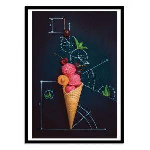 Affiche 30x40 cm et cadre noir - Ice cream theory