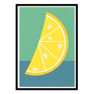 Affiche 30x40 cm et cadre noir - Lemon Slice - Rosi Feist
