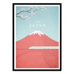 Affiche 30x40 cm et cadre noir - Visit Japan - Henry Rivers