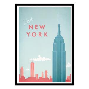 Affiche 30x40 cm et cadre noir - Visit New York - Henry Riv…