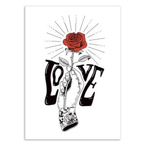 Affiche 30x40 cm - Hand with a rose - Sarah Matuszewski