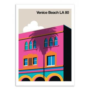Affiche 30x40 cm - Venice Beach LA 80 - Bo Lundberg