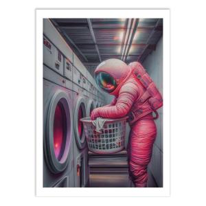 Affiche 50x70 cm - Astronaut Doing Laundry - Baard Martinus…