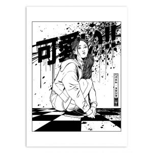 Affiche 50x70 cm - Blood girl - Paiheme Studio
