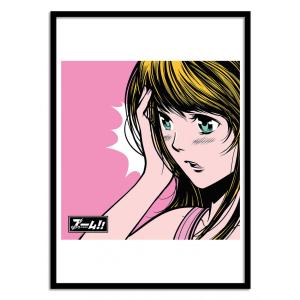 Affiche 50x70 cm et cadre noir - City Pop girl - Paiheme St…