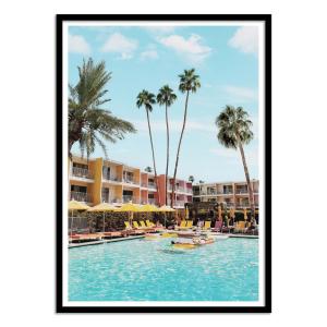 Affiche 50x70 cm et cadre noir - Palm Springs hotel - Gal D…