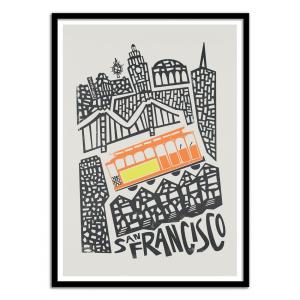 Affiche 50x70 cm et cadre noir - San Francisco - Fox and Ve…