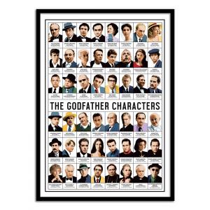 Affiche 50x70 cm et cadre noir - The Godfather Characters -…