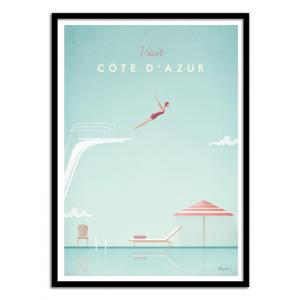 Affiche 50x70 cm et cadre noir - Visit Cote d'Azur - Henry…