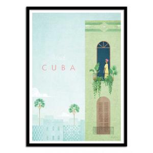 Affiche 50x70 cm et cadre noir - Visit Cuba - Henry Rivers