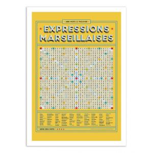 Affiche 50x70 cm - Expressions Marseillaises - Frog Posters