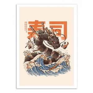 Affiche 50x70 cm - Great Sushi Dragon - Ilustrata
