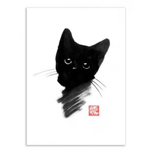 Affiche 50x70 cm - Kitty black - Pechane Sumie