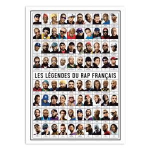 Affiche 50x70 cm - Les légendes du rap français - Olivier B…