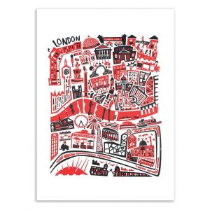 Affiche 50x70 cm - London Map - Fox and Velvet