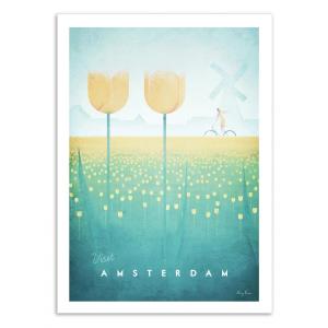 Affiche 50x70 cm - Visit Amsterdam - Henry Rivers