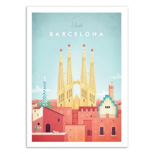 Affiche 50x70 cm - Visit Barcelona - Henry Rivers