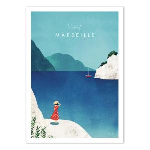 Affiche 50x70 cm - Visit Marseille - Henry Rivers