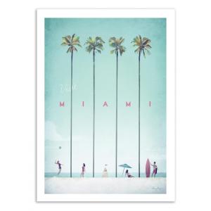 Affiche 50x70 cm - Visit Miami - Henry Rivers