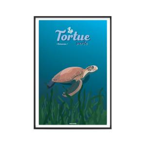 Affiche Animaux - La Tortue verte 40 x 60 cm