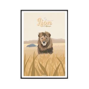 Affiche Animaux - Le Lion d'Afrique 30 x 40 cm