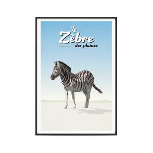 Affiche Animaux - Le Zèbre des plaines 30 x 40 cm